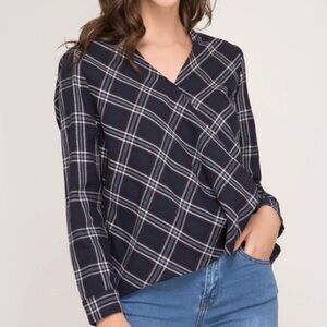 NWT - She + Sky Checkered Flannel Top